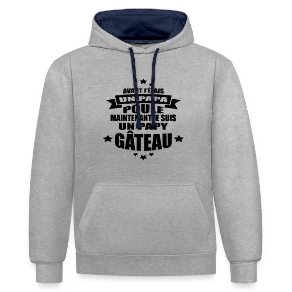 Papy Gâteau : Le Meilleur Grand-Père Affectueux sur Sweat à capuche contrasté