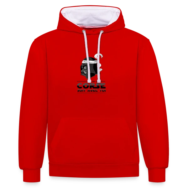 Dark Vador Corse Humour sur Sweat à capuche contrasté