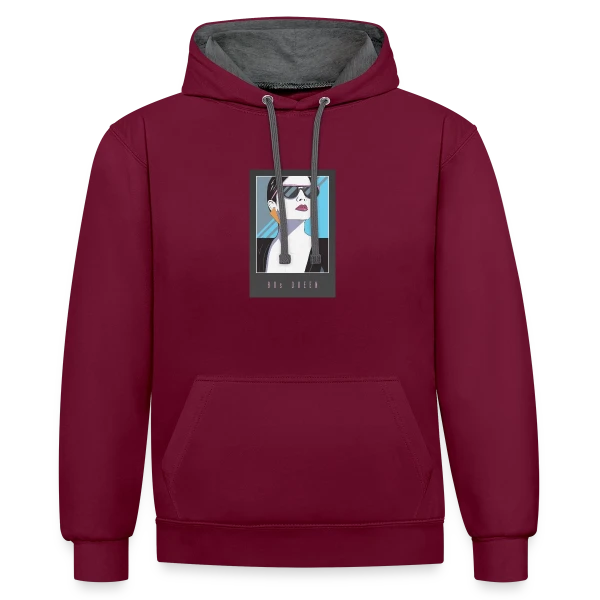 Reine des Années 80 sur Sweat à capuche contrasté
