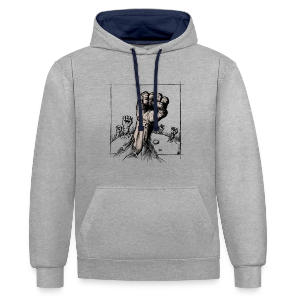 Punk's Not Dead : Mort-Vivant Rebelle sur Sweat à capuche contrasté
