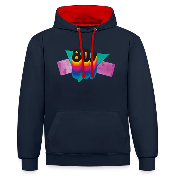 Esprit Années 80 Rétro sur Sweat à capuche contrasté