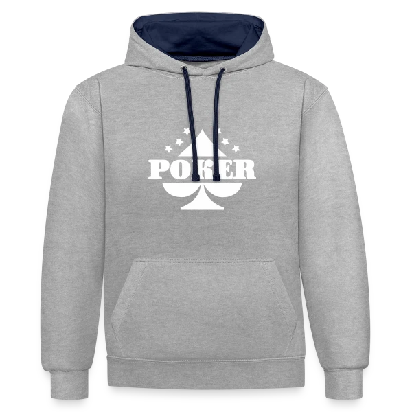 Poker, J'adore ! sur Sweat à capuche contrasté