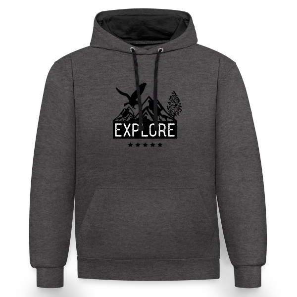 Aventure Montagne Aigle sur Sweat à capuche contrasté