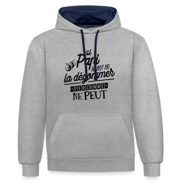 Papi Champion de Pétanque sur Sweat à capuche contrasté