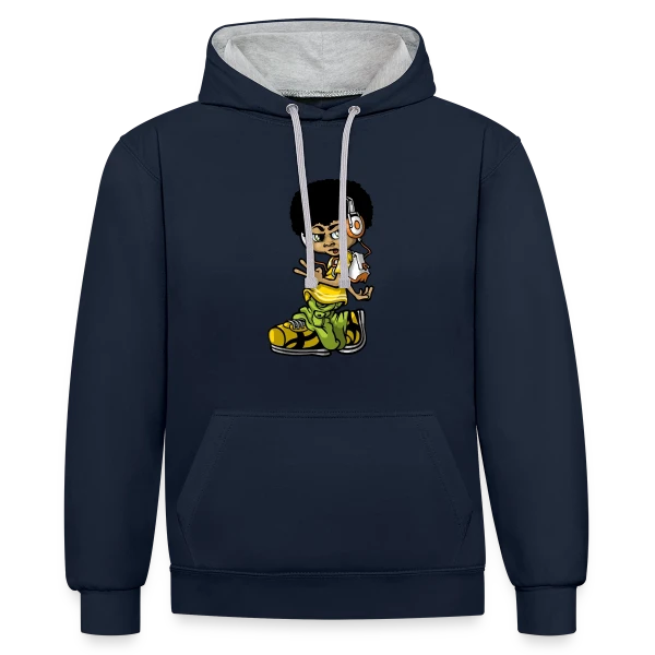 B-boy Hip Hop Vintage sur Sweat à capuche contrasté