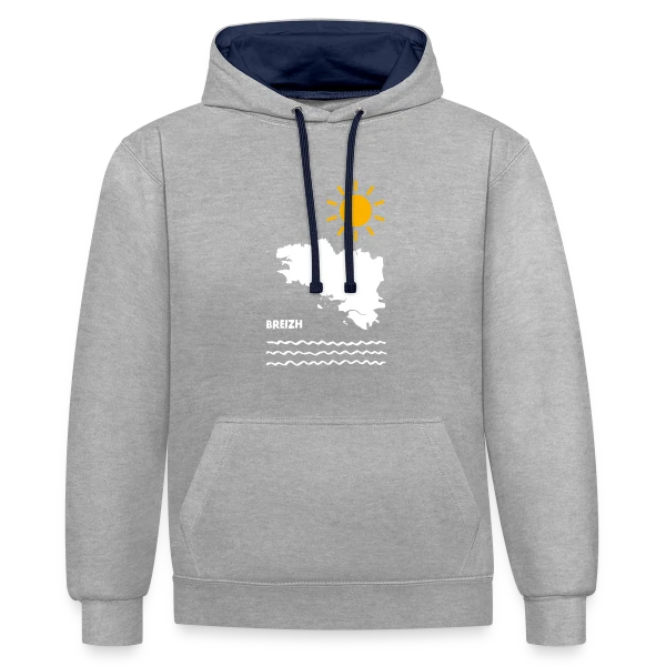 Breizh Soleil Mer sur Sweat à capuche contrasté