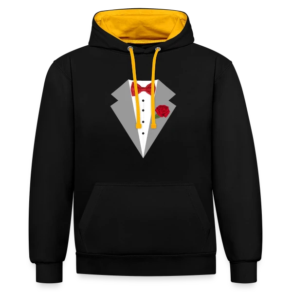Mariage - Futur Marié ou Mariée sur Sweat à capuche contrasté