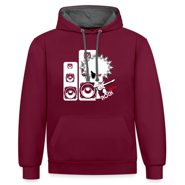 Devil Rock : L'Esprit Rebelle sur Sweat à capuche contrasté