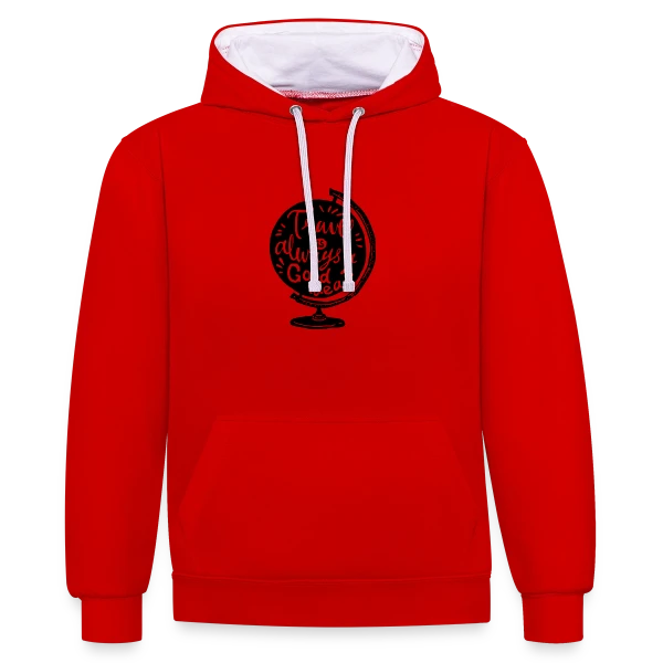 Le Voyage est Toujours une Bonne Idée sur Sweat à capuche contrasté