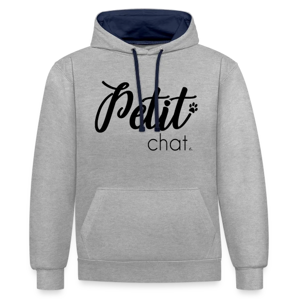 Adorable Petit Chat sur Sweat à capuche contrasté