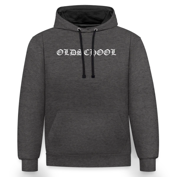 Inscription Oldschool Simple sur Sweat à capuche contrasté