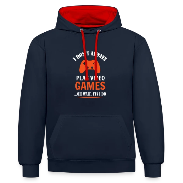 Manette Gaming sur Sweat à capuche contrasté