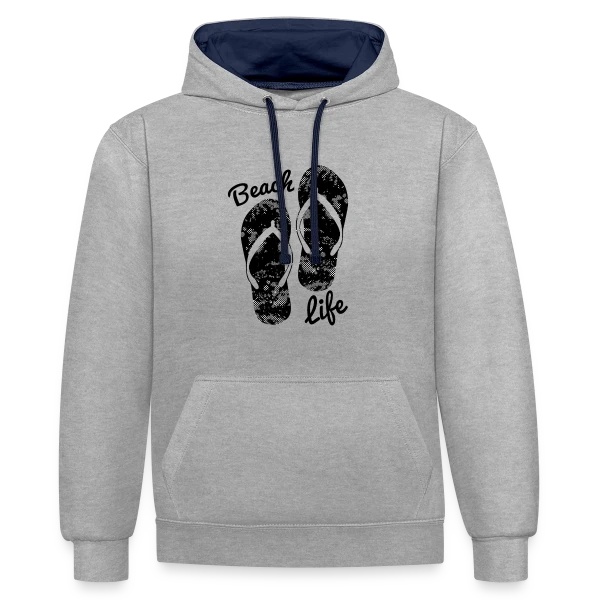 Vie de Plage Tongs Détente sur Sweat à capuche contrasté