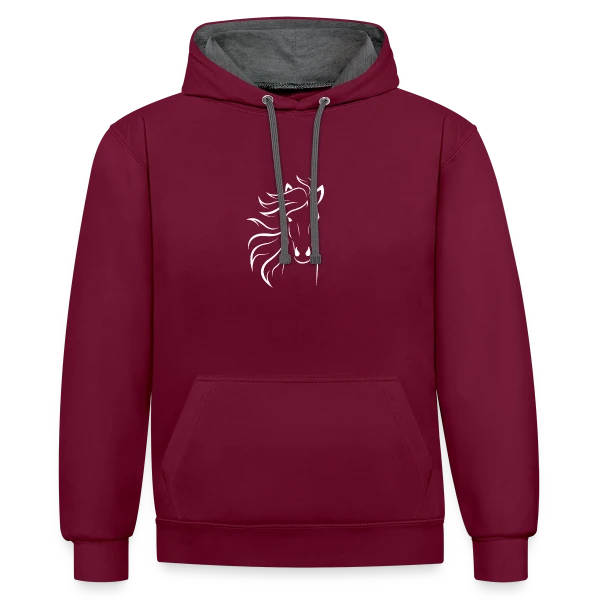 Silhouette Cheval Élégante sur Sweat à capuche contrasté