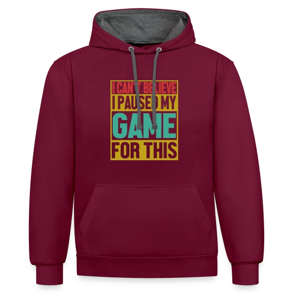 Gamer Authentique : Affichez Votre Vraie Nature sur Sweat à capuche contrasté