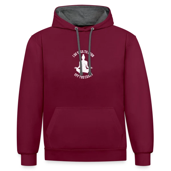 Humour Yoga Drôle sur Sweat à capuche contrasté