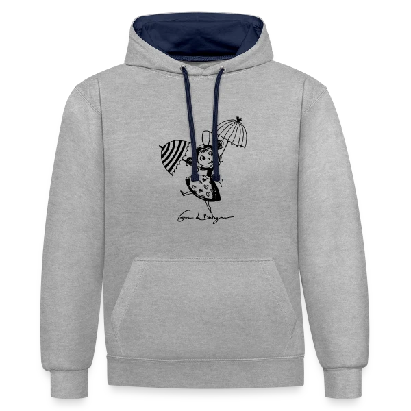 Bigoudène Joyeuse Parapluies sur Sweat à capuche contrasté
