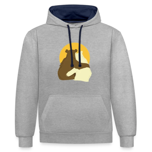 Duo Papa Ours & Maman Ourse - Amour Familial sur Sweat à capuche contrasté