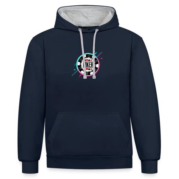 Poker: Personne ne se soucie de ce que tu as couché! sur Sweat à capuche contrasté