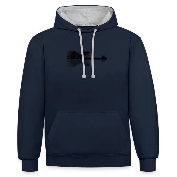 Guitare Électrique & Paysage Enchanté sur Sweat à capuche contrasté
