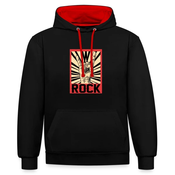 Simplement Rock sur Sweat à capuche contrasté