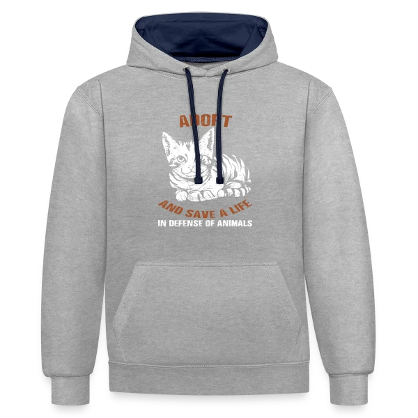 Adopte un Chat, Sauve une Vie sur Sweat à capuche contrasté