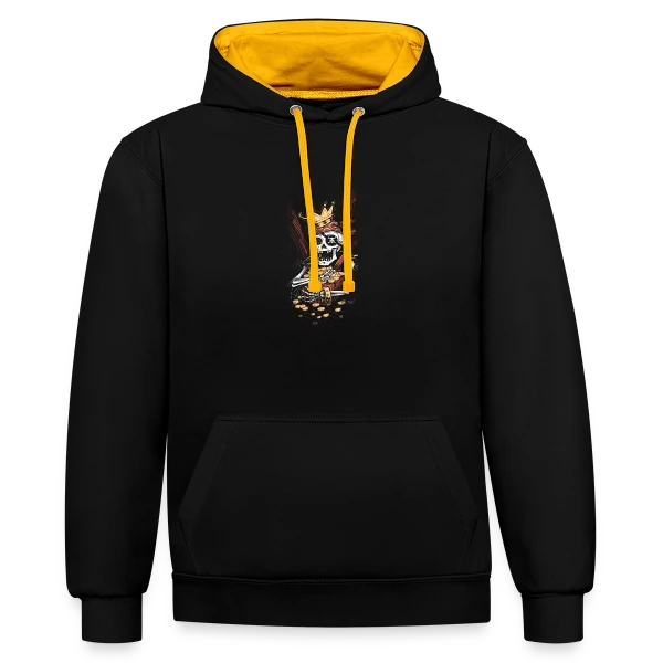 Le Squelette Pirate et son Trésor Facétieux sur Sweat à capuche contrasté