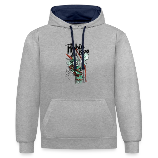 Robin des Bras : Archer Zombie Déjanté sur Sweat à capuche contrasté