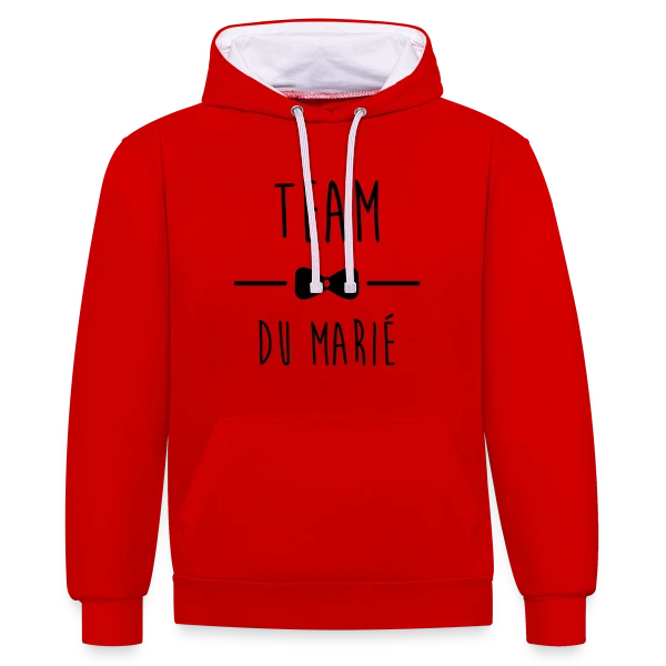 Team du Marié : Pour un EVG au Top ! sur Sweat à capuche contrasté