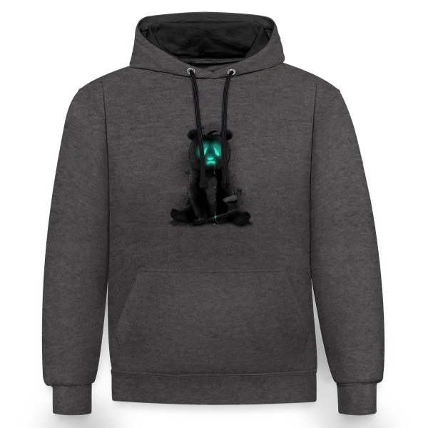 Pandaloween : Le Panda d'Halloween sur Sweat à capuche contrasté