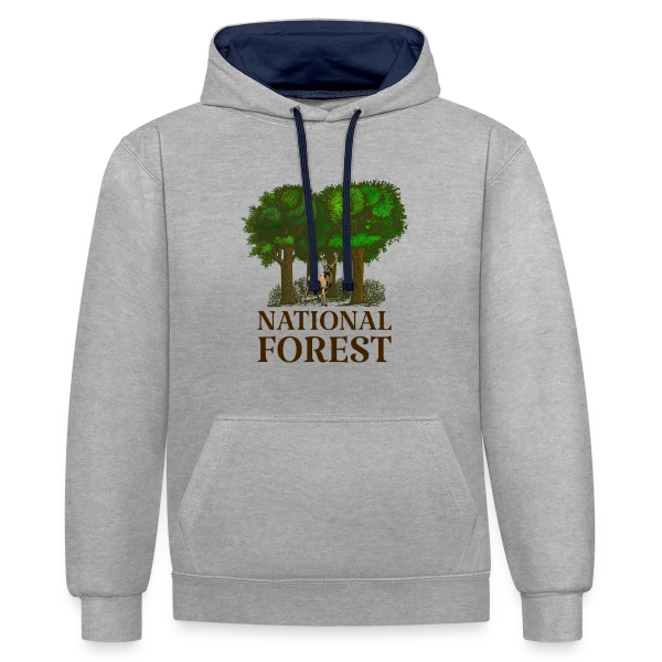 Emblème Forêt Nationale sur Sweat à capuche contrasté