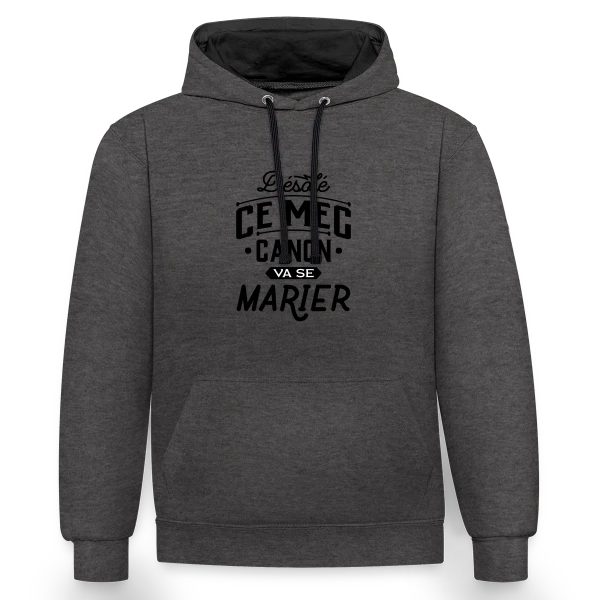 EVG Mec Canon : Le Futur Marié Brille ! sur Sweat à capuche contrasté
