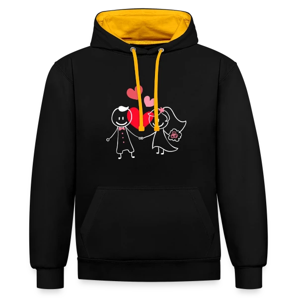 Célébration Mariage sur Sweat à capuche contrasté