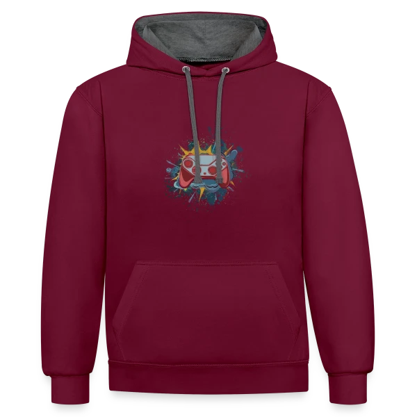 Fan de Gaming sur Sweat à capuche contrasté
