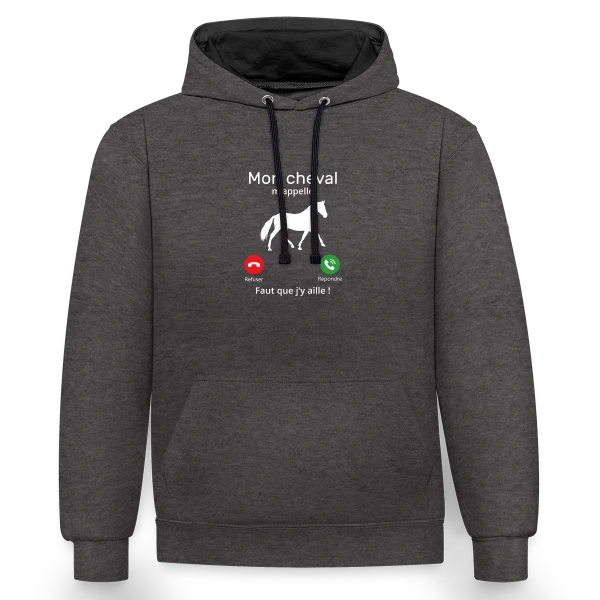 Mon Cheval M'appelle sur Sweat à capuche contrasté