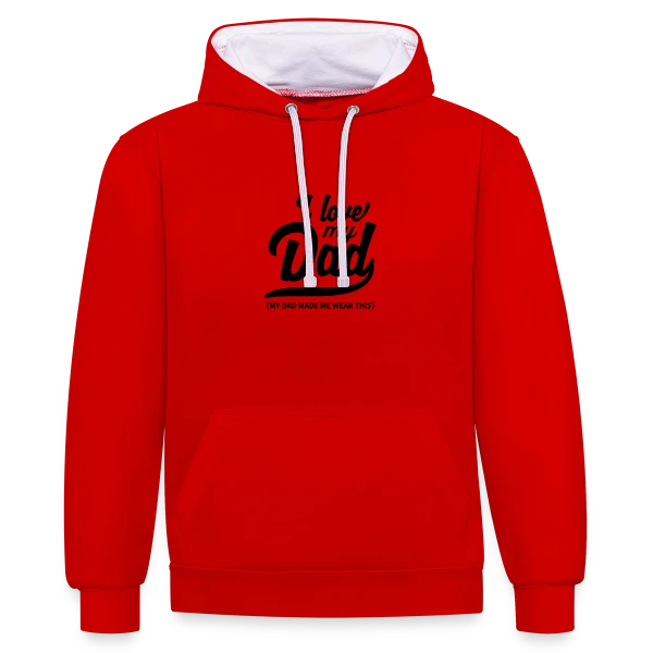 Fête des Pères Originale - Amour pour l'Homme de votre Vie sur Sweat à capuche contrasté