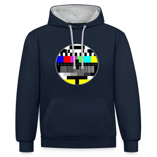 Mire TV Rétro Humour sur Sweat à capuche contrasté