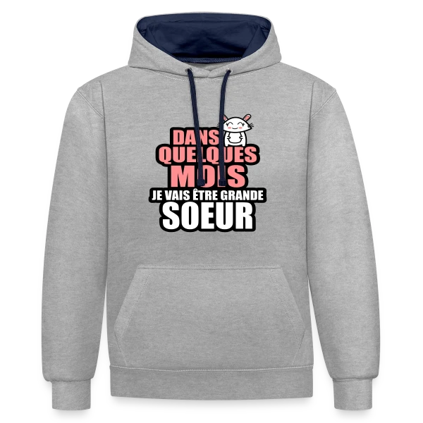 Future Grande-Sœur : L'Annonce Tendre sur Sweat à capuche contrasté