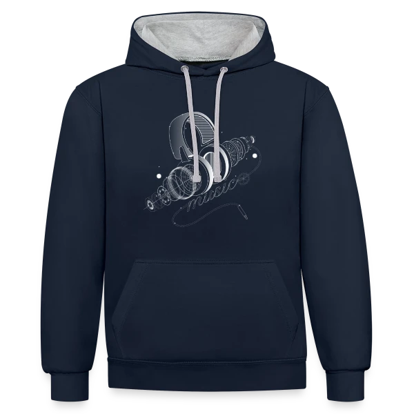 Casque Audio Déconstruit sur Sweat à capuche contrasté