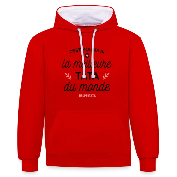La Meilleure Tata du Monde - Le Cadeau Parfait sur Sweat à capuche contrasté