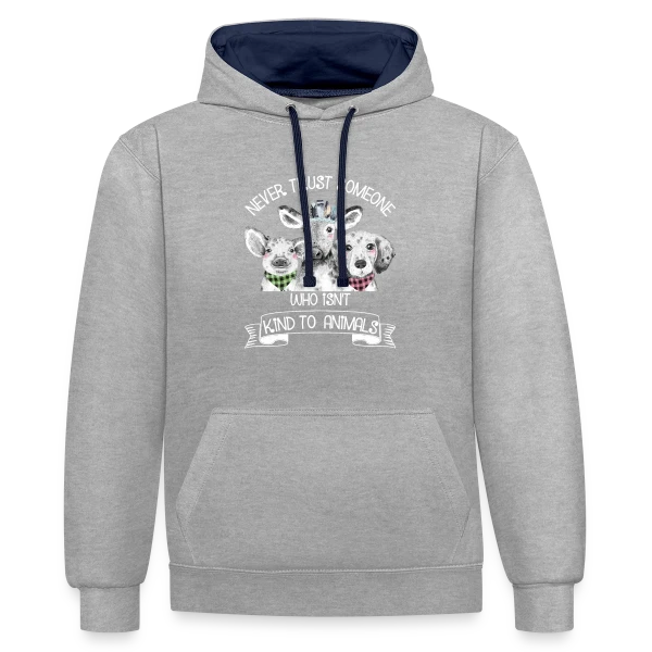 Trio Animalier Adorable sur Sweat à capuche contrasté