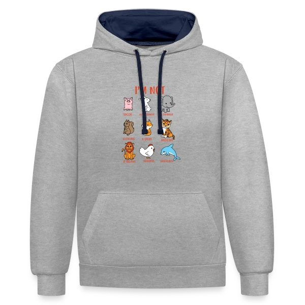 Animaux Mignons Protection sur Sweat à capuche contrasté