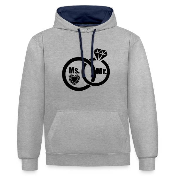 Célébration Mariage sur Sweat à capuche contrasté