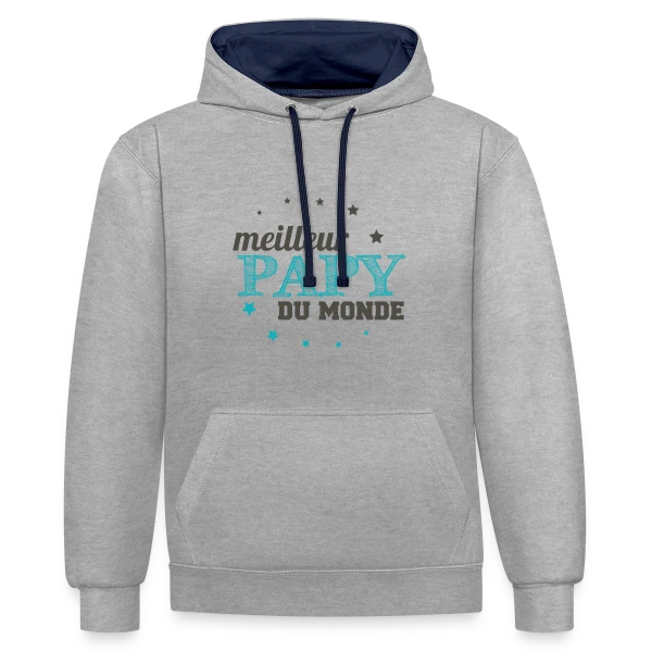 Le Meilleur Papy du Monde sur Sweat à capuche contrasté