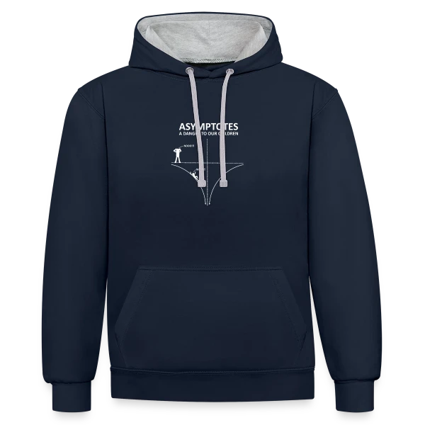 Asymptotes - Danger pour les Enfants! Prof de Maths Nerd sur Sweat à capuche contrasté