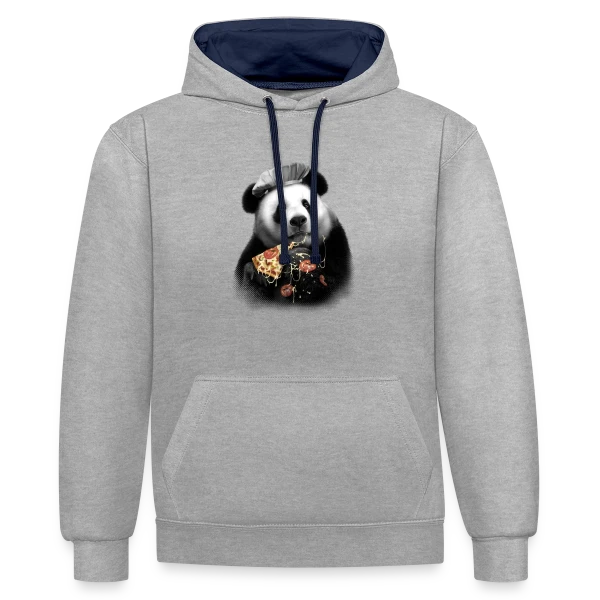 Panda Pizza : La Pause Gourmande sur Sweat à capuche contrasté
