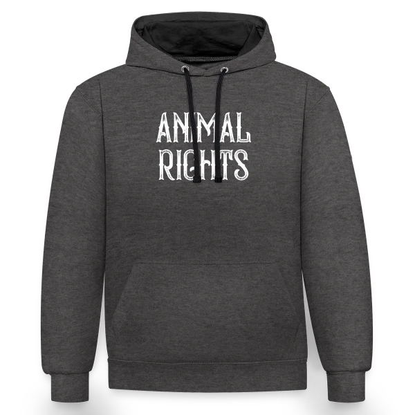 Droits des Animaux sur Sweat à capuche contrasté