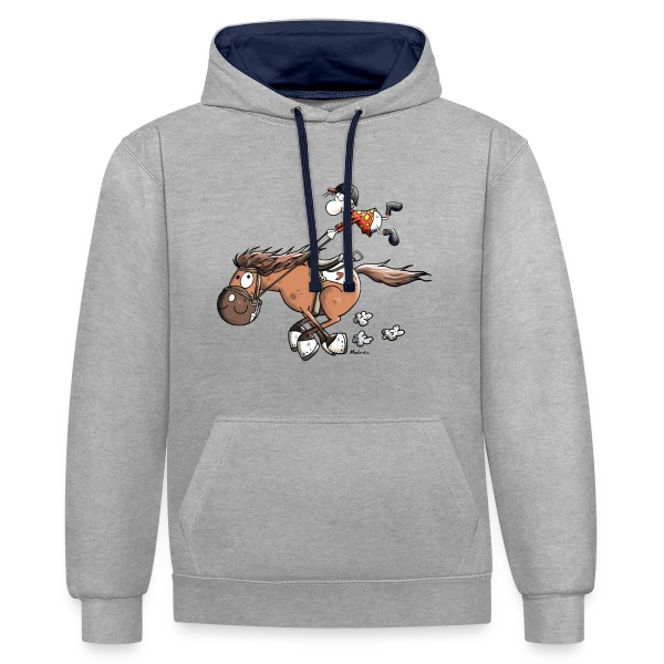 Galop Sauvage sur Sweat à capuche contrasté
