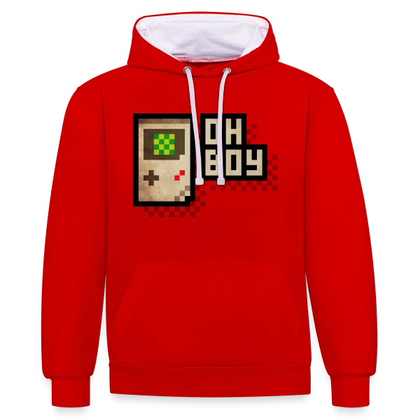 Console Rétro-Gaming Oh Boy ! - Pixel Art 90s sur Sweat à capuche contrasté