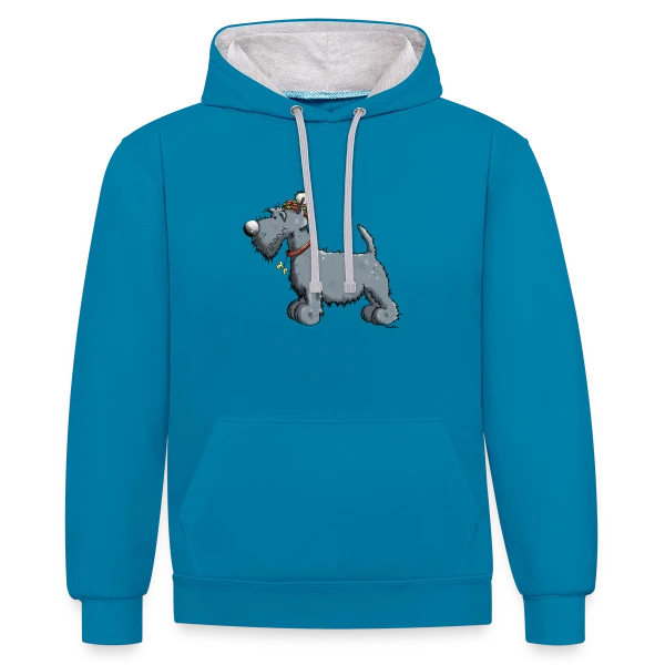 Scottish Terrier Rigolo - Chien Scottie et Outlander sur Sweat à capuche contrasté